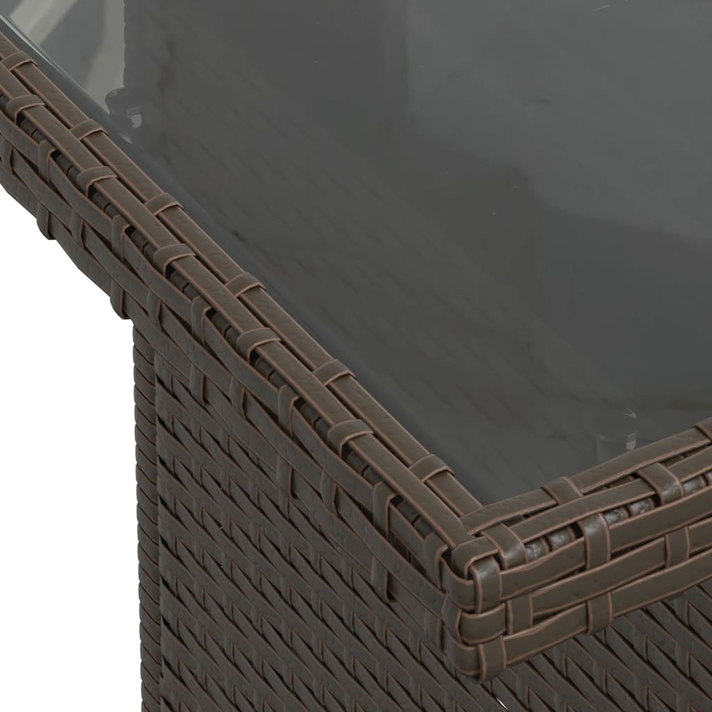 10-teiliges Gartensofa-Set mit Kissen, braun, Polyrattan