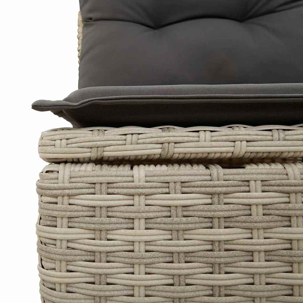 10 Teile Garten Sofa Set mit Kissen Grau Poly Rattan
