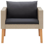 1-Sitzer-Gartensofa mit Auflagen Poly Rattan Beige