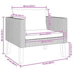 1-Sitzer-Gartensofa mit Auflagen Poly Rattan Schwarz