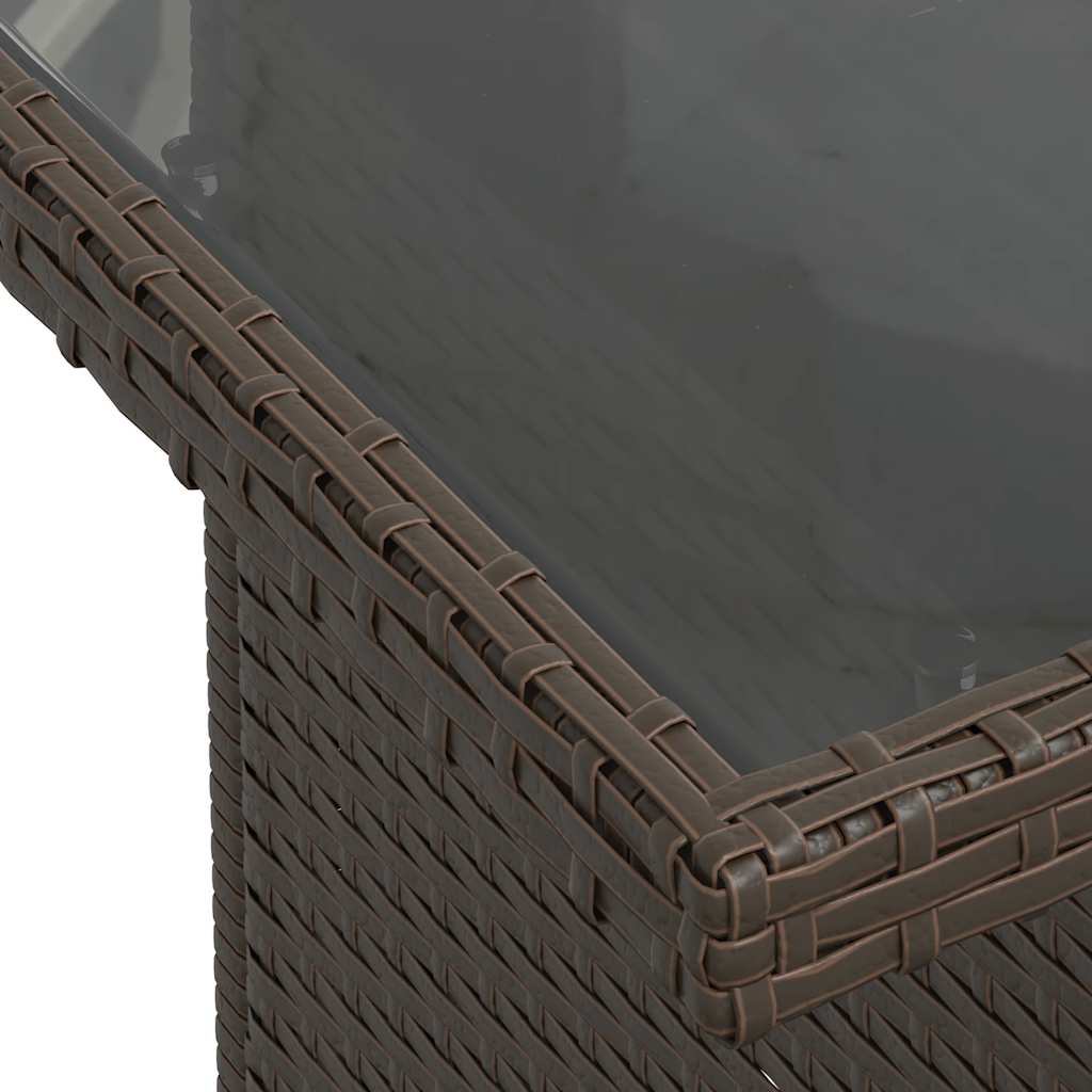 10-teiliges Gartensofa-Set mit Kissen, braun, Polyrattan