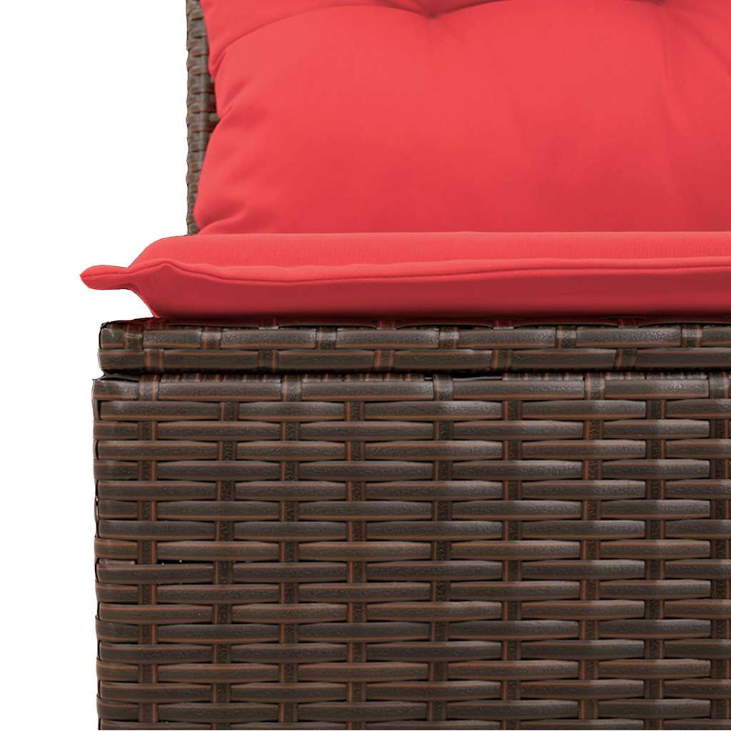10-teiliges Gartensofa-Set mit Kissen, braun, Polyrattan