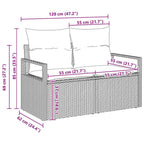 10-teilige Garten Sofa Set mit Kissen Braun Poly Rattan