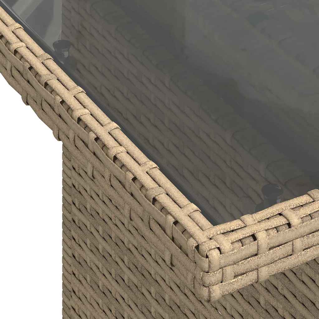 10-teilige Garten Sofa Set mit Kissen Beige Poly Rattan