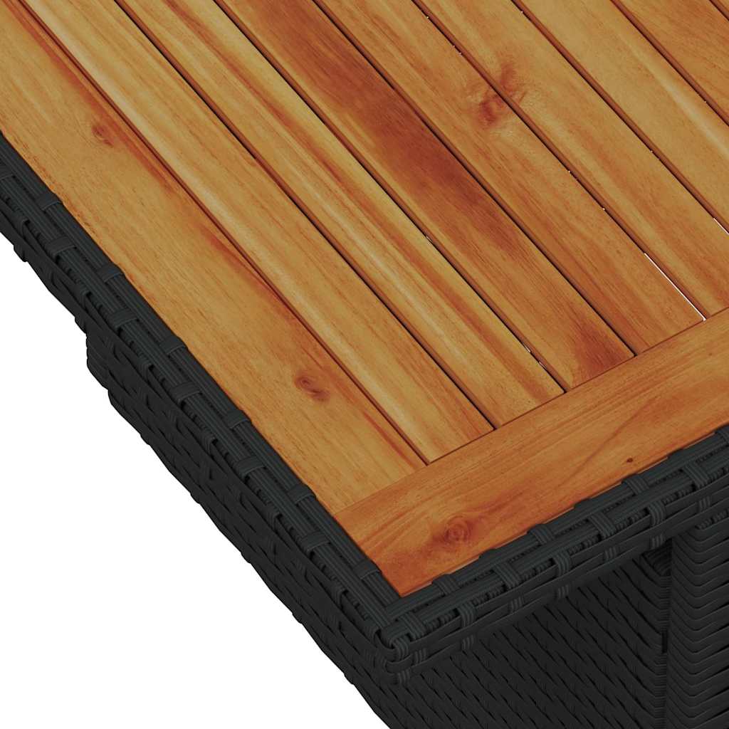 10-teilige Garten Essgruppe mit Kissen Schwarz Poly Rattan Akazie