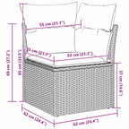 10 Teile Garten Sofa Set mit Kissen Grau Poly Rattan